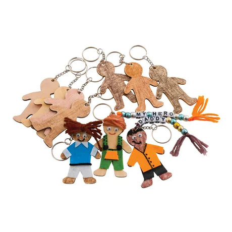 Wooden People Key Tags - Pack of 10 - Modern Teaching Aids NZ