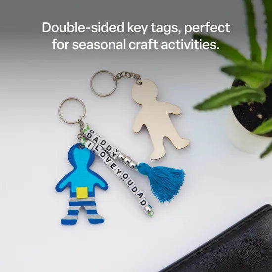 Wooden People Key Tags - Pack of 10 - Modern Teaching Aids NZ