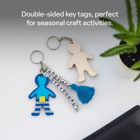 Wooden People Key Tags - Pack of 10 - Modern Teaching Aids NZ