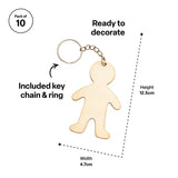 Wooden People Key Tags - Pack of 10 - Modern Teaching Aids NZ