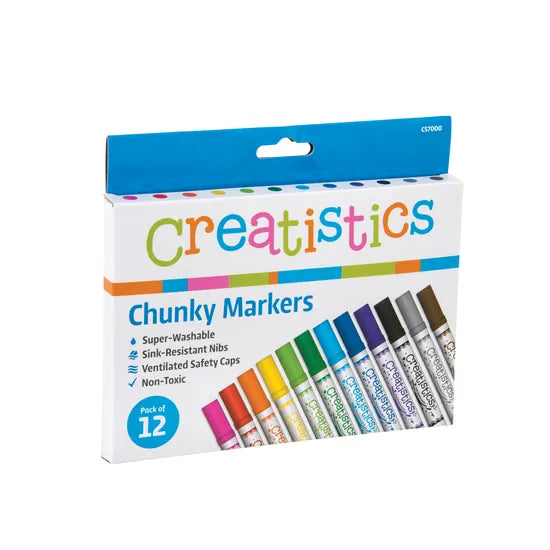 Creatistics Chunky Colouring Markers - PK 12 - Modern Teaching Aids NZ