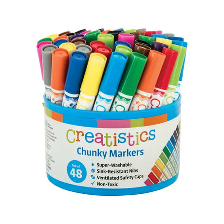 Creatistics Chunky Colouring Markers - Tub 48 - Modern Teaching Aids NZ