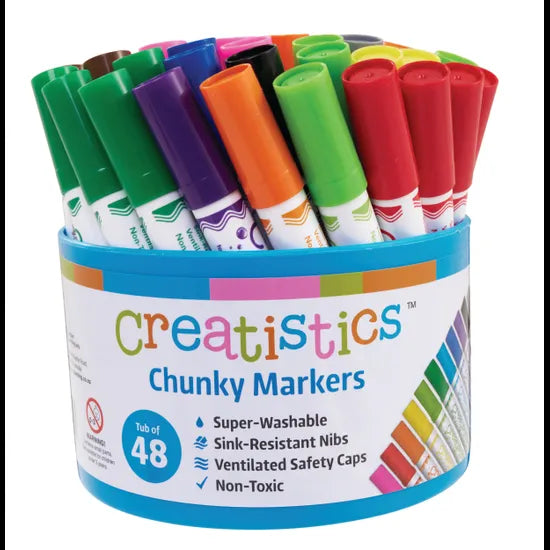 Creatistics Chunky Colouring Markers - Tub 48 - Modern Teaching Aids NZ
