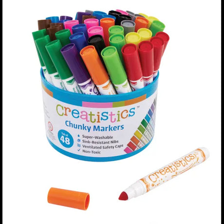 Creatistics Chunky Colouring Markers - Tub 48 - Modern Teaching Aids NZ