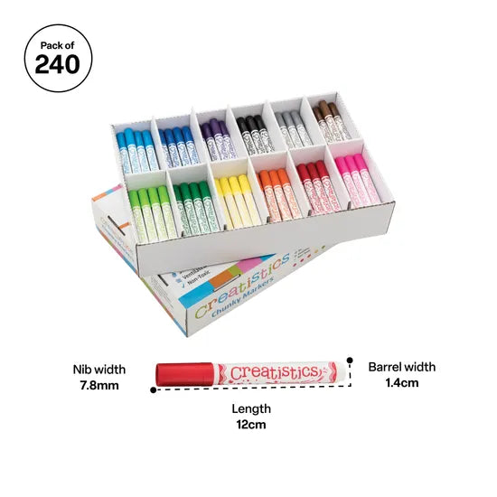 Creatistics Chunky Colouring Markers - Pack of 240 - Modern Teaching Aids NZ