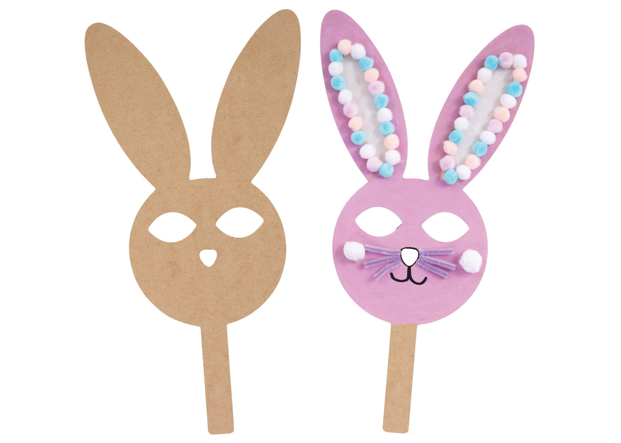 Wooden Bunny Face Mask - Pack of 10 - Modern Teaching Aids NZ