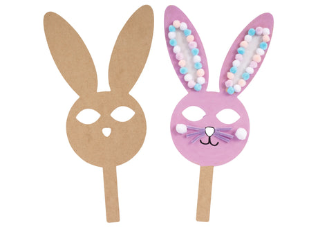 Wooden Bunny Face Mask - Pack of 10 - Modern Teaching Aids NZ