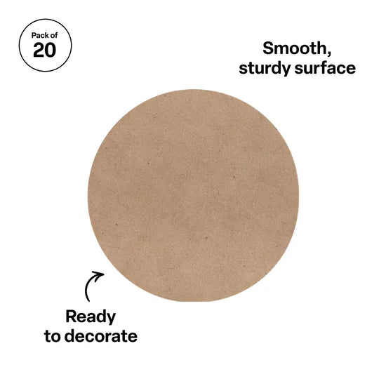 Round Wooden Coaster - Pack of 20 - Modern Teaching Aids NZ