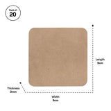 Creatistics Square Wooden Coaster- Pack of 20 - Modern Teaching Aids NZ