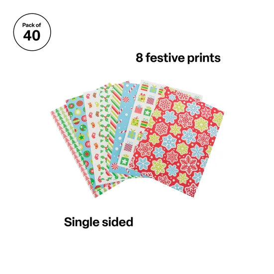 Christmas Craft Paper - Pack of 40 - Modern Teaching Aids NZ
