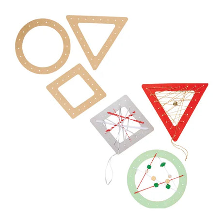 Wooden Weaving Shapes - Pack of 12 - Modern Teaching Aids NZ