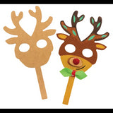 Wooden Reindeer Face Masks - Pack of 10 - Modern Teaching Aids NZ
