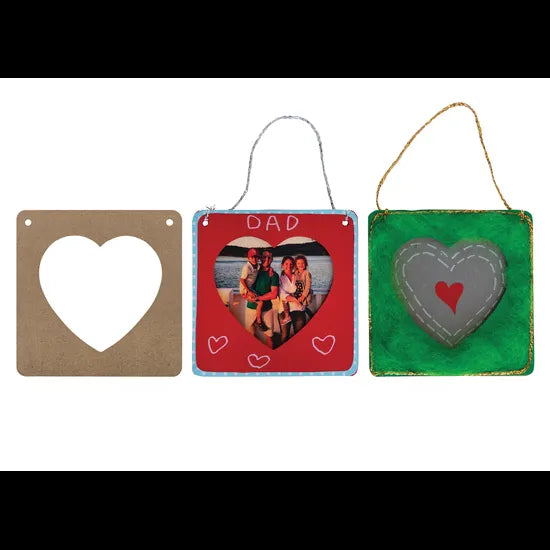 Creatistics Wooden Hanging Heart Frame- Pack of 10 - Modern Teaching Aids NZ