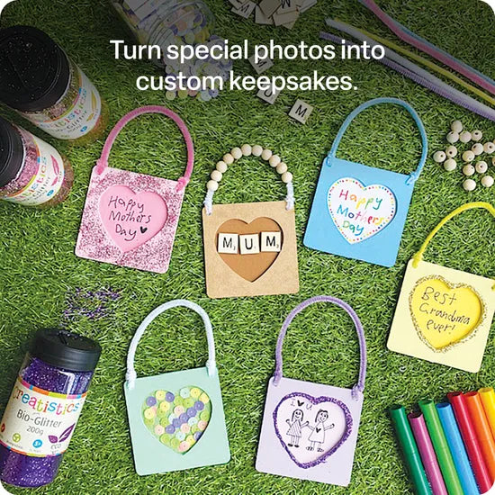 Creatistics Wooden Hanging Heart Frame- Pack of 10 - Modern Teaching Aids NZ