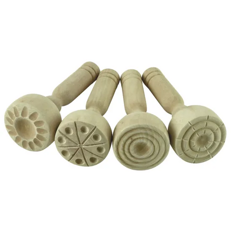 Wooden Dough Stampers - Pack of 4 - Modern Teaching Aids NZ
