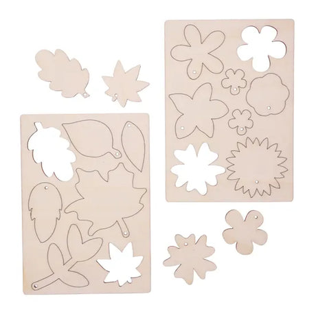 Wooden Leaf & Flower Shapes - Pack of 30 - Modern Teaching Aids NZ
