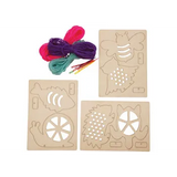 Wooden Threading Animals - Pack of 6 - Modern Teaching Aids NZ