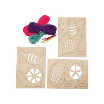 Wooden Threading Animals - Pack of 6 - Modern Teaching Aids NZ