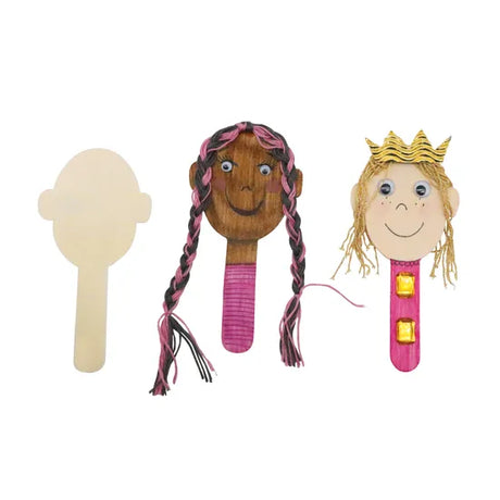 Wooden People Paddle Pop Sticks - Pack of 10 - Modern Teaching Aids NZ