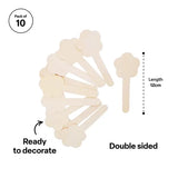 Wooden Flower Paddle Pop Sticks - Pack of 10 - Modern Teaching Aids NZ