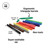 Chunky Triangular Markers - Tub of 48 - Modern Teaching Aids NZ