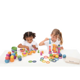 Rainbow Wooden Sorting Set - 84 Pieces - Modern Teaching Aids NZ