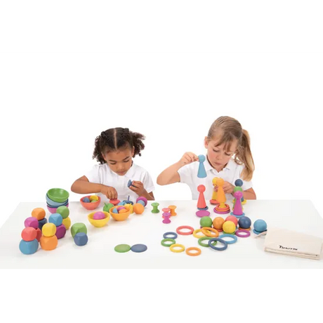 Rainbow Wooden Sorting Set - 84 Pieces - Modern Teaching Aids NZ