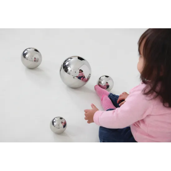 Reflective Sensory Silver Balls - 4 pieces - Modern Teaching Aids NZ