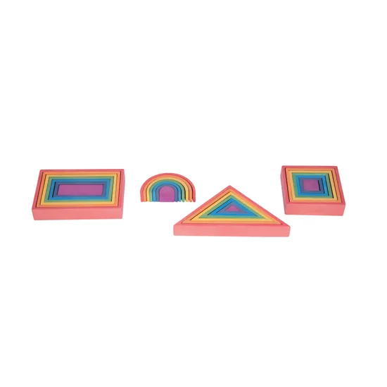 Rainbow Architect Blocks Set - 28 pieces - Modern Teaching Aids NZ