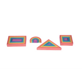 Rainbow Architect Blocks Set - 28 pieces - Modern Teaching Aids NZ