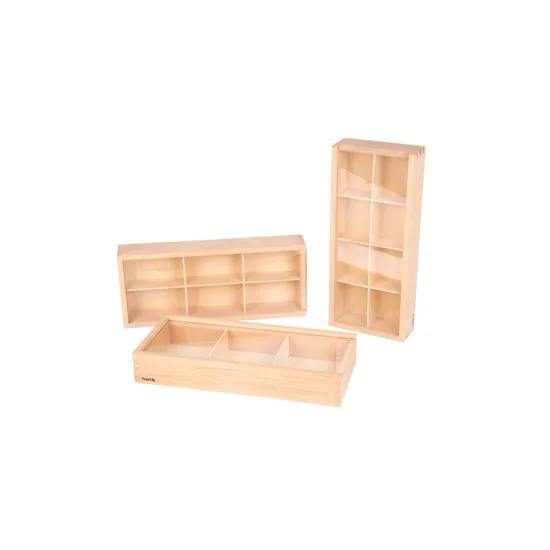 Wooden Discovery Boxes - Set of 3 - Modern Teaching Aids NZ