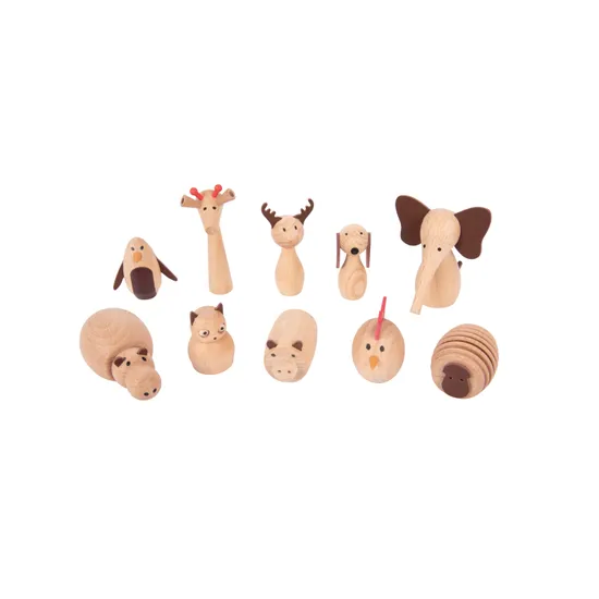 Wooden Animal Friends Set of 10 - Modern Teaching Aids NZ