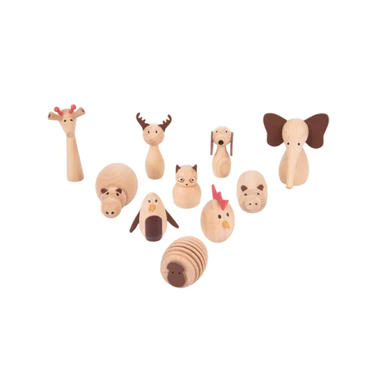 Wooden Animal Friends Set of 10 - Modern Teaching Aids NZ