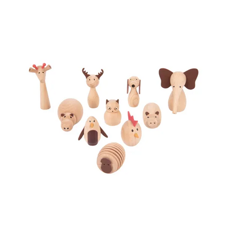 Wooden Animal Friends Set of 10 - Modern Teaching Aids NZ