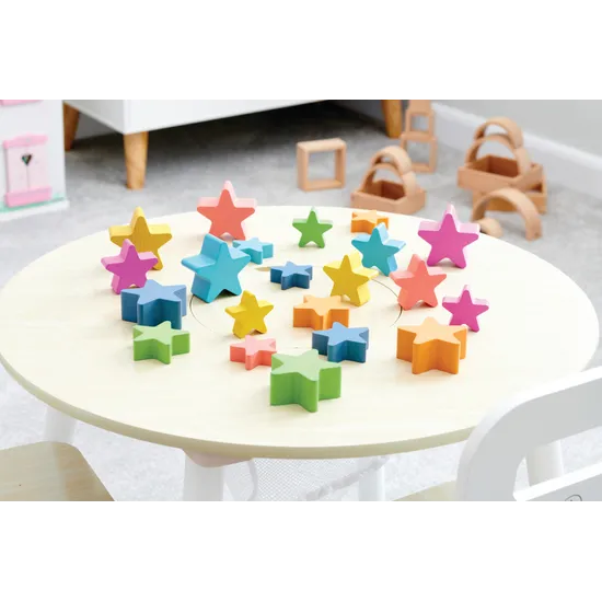 Rainbow Wooden Stars Set of 21 - Modern Teaching Aids NZ