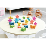 Rainbow Wooden Stars Set of 21 - Modern Teaching Aids NZ