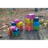 Rainbow Wooden Stars Set of 21 - Modern Teaching Aids NZ