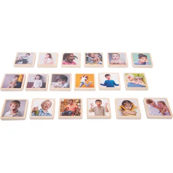 My Emotions Wooden Tiles Set of 18 - Modern Teaching Aids NZ