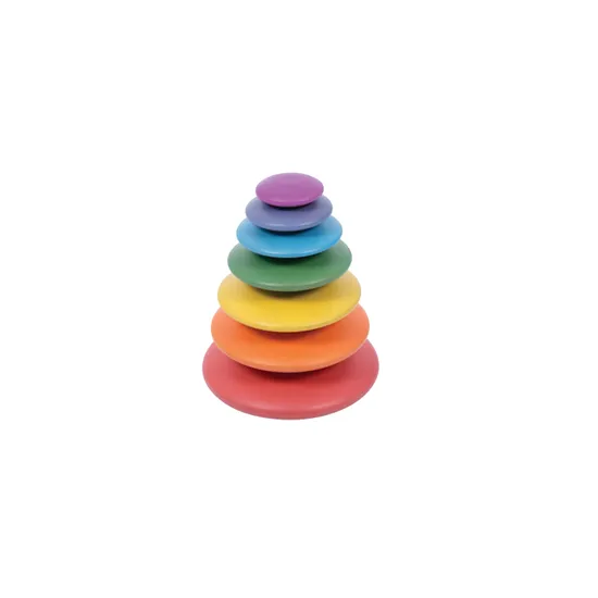 Rainbow Wooden Stacking Pebbles - 7 pieces - Modern Teaching Aids NZ