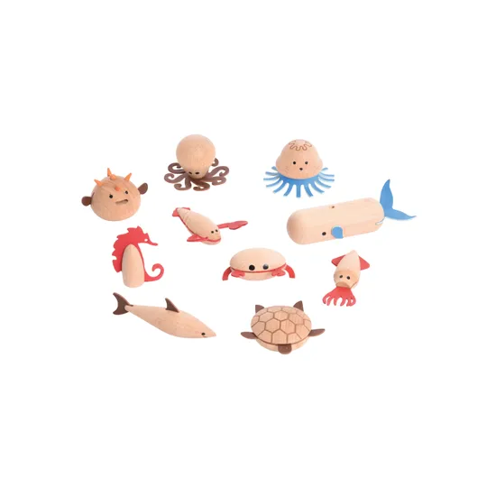 Wooden Sea Creatures Set of 10 - Modern Teaching Aids NZ