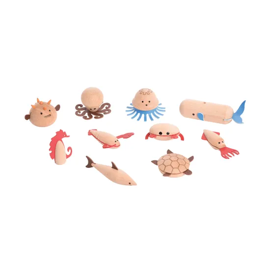 Wooden Sea Creatures Set of 10 - Modern Teaching Aids NZ