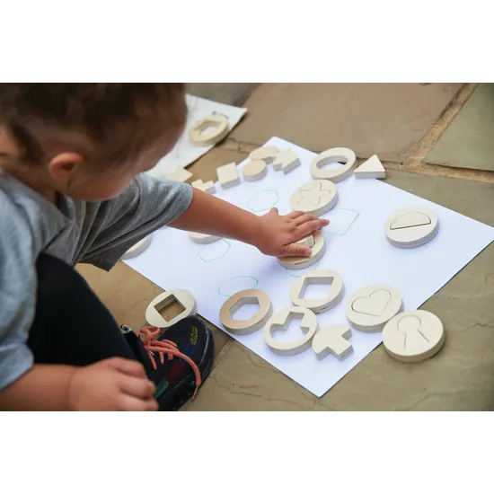 Inside Outside Wooden Shapes Set of 14 - Modern Teaching Aids NZ