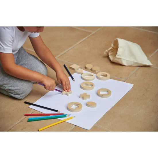 Inside Outside Wooden Shapes Set of 14 - Modern Teaching Aids NZ