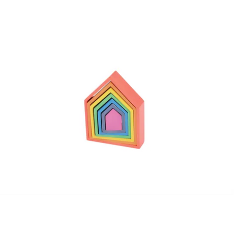 Rainbow Architect Houses 7 Pieces - Modern Teaching Aids NZ