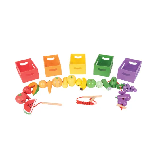 Wooden Sorting Fruit & Vegetable Crates 27pc - Modern Teaching Aids NZ