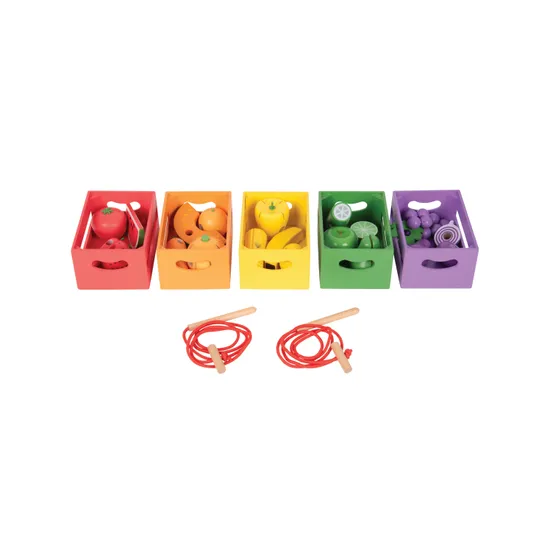 Wooden Sorting Fruit & Vegetable Crates 27pc - Modern Teaching Aids NZ