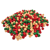 Christmas Wooden Beads - 450g Pack - Modern Teaching Aids NZ