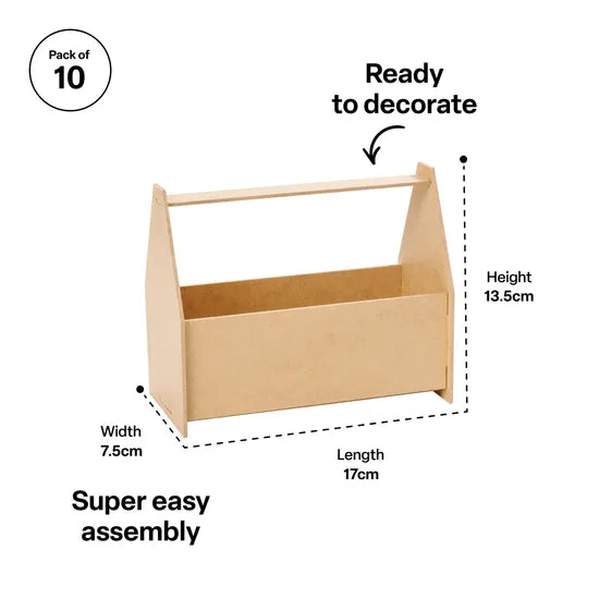 Creatistics Wooden Tool & Planter Boxes- Pack of 10 - Modern Teaching Aids NZ
