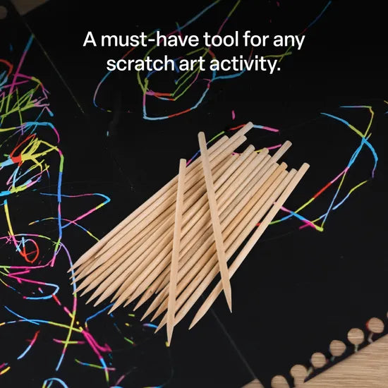 Wooden Scratch Board Tools - Pack of 20