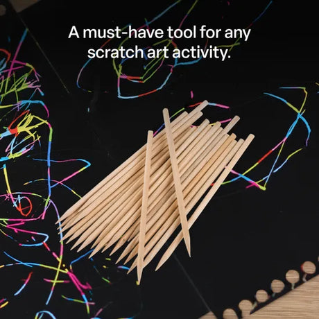 Wooden Scratch Board Tools - Pack of 20